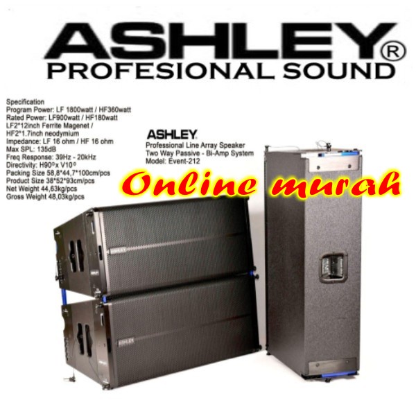 Speaker Linne Array 12inch Pasif Ashley Event 212 1pcs Original