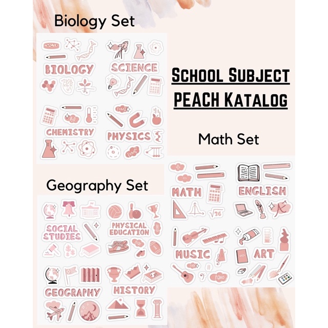 Sticker Sekolah Subject School Sticker Stiker Mata Pelajaran Aesthetic Tumblr Murah