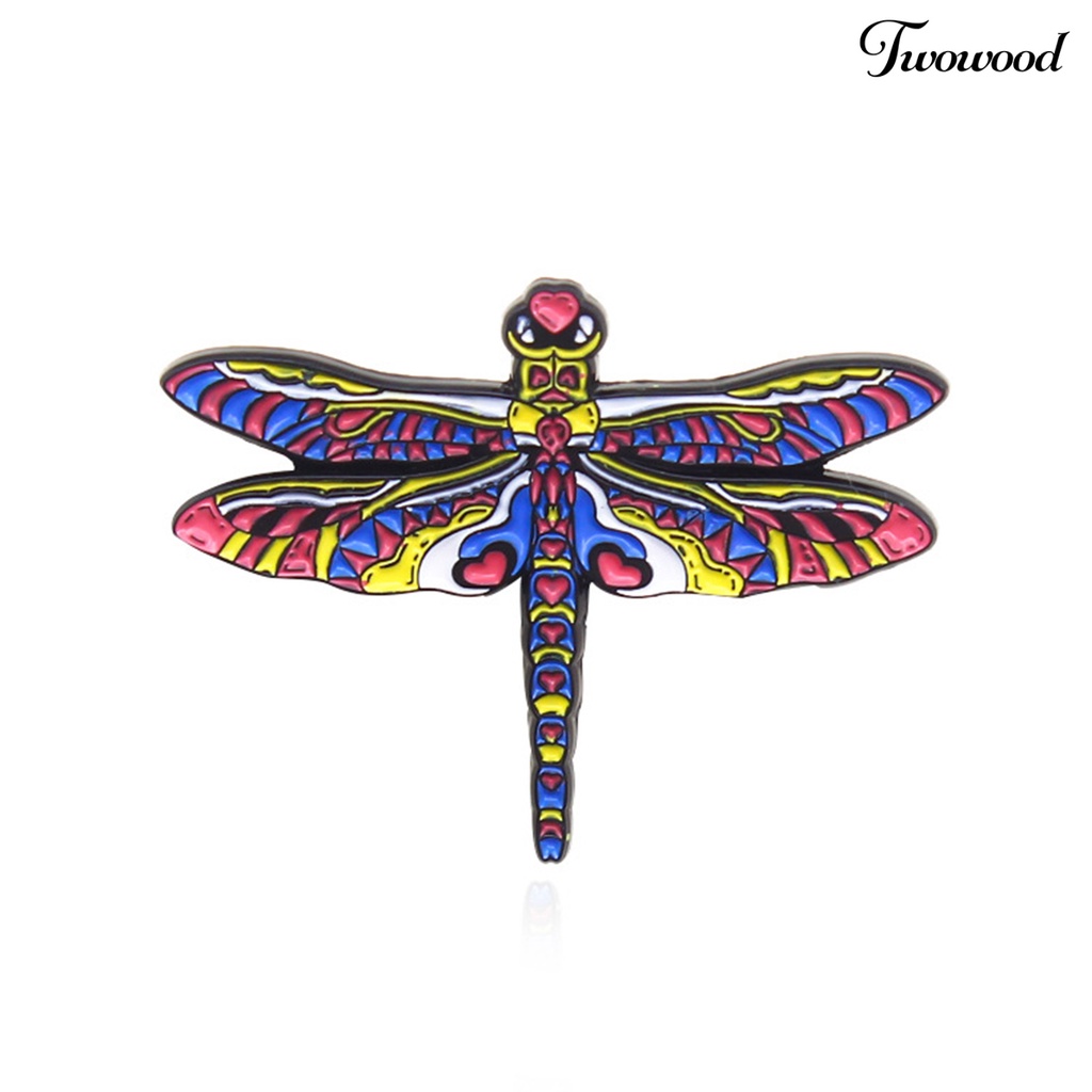 Twowood Dragonfly Shape Multicolored Lapel Pin Alloy Vivid Funny Collar Brooch Badge Backpack Accessories