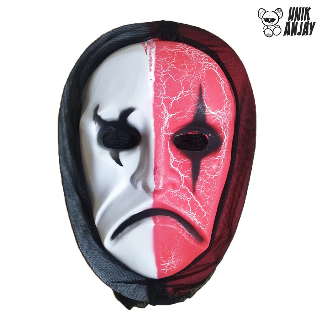 Topeng Halloween / Halloween Mask - Kizz Mask (White & Red)