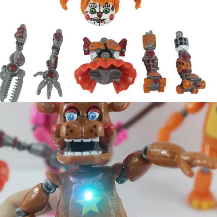 _  Figure fnaf isi 6pcs / topper fnaf nightmare game freddy foxy Model Baru¯