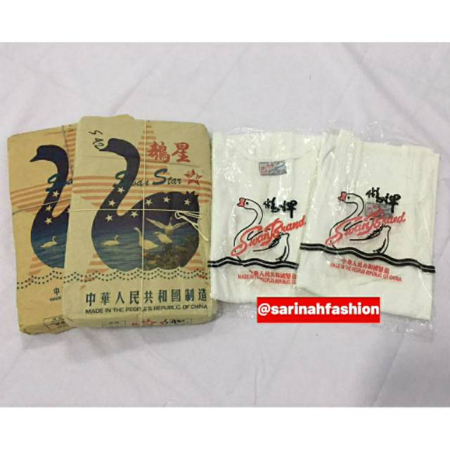 Singlet Kensi pria merk swan brand / star warna putih ukuran besar 40-42