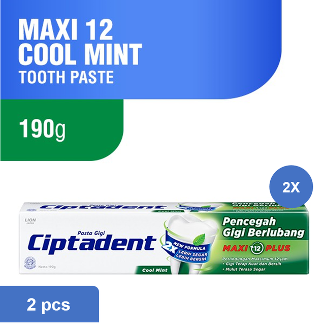 Ciptadent Toothpaste Cool Mint Tube 190gr x2