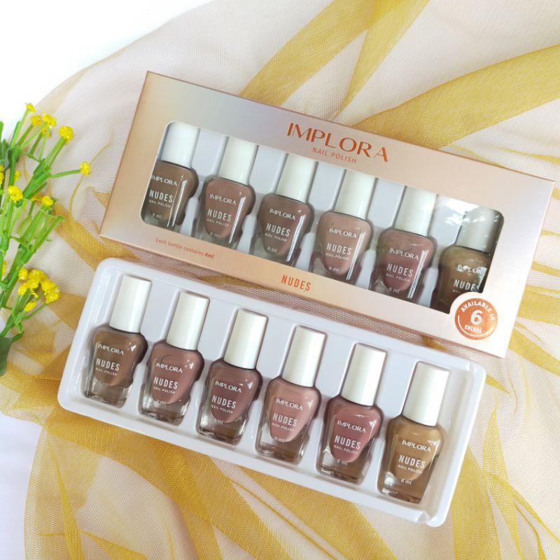 [ 6 pcs ] New Kutek Implora / Kutek Nude Nail Polish Implora BPOM