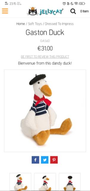 jellycat gaston duck