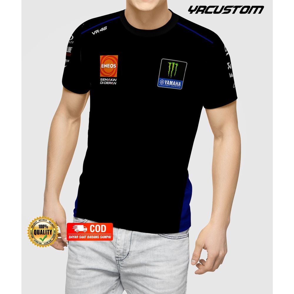 Baju Kaos Jersey Moto Gp Yamaha Monster Energy Full Printing