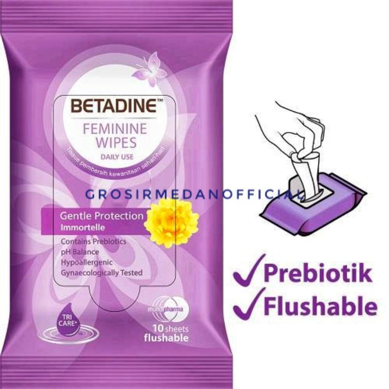 BETADINE FEMININE WIPES TISU BASAH KEWANITAAN