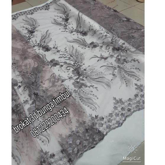 ➦ New bahan kain tille 3D mutiara bahan kain brokat 3d/bahan kebaya(harga per 0.5 meter) ❉