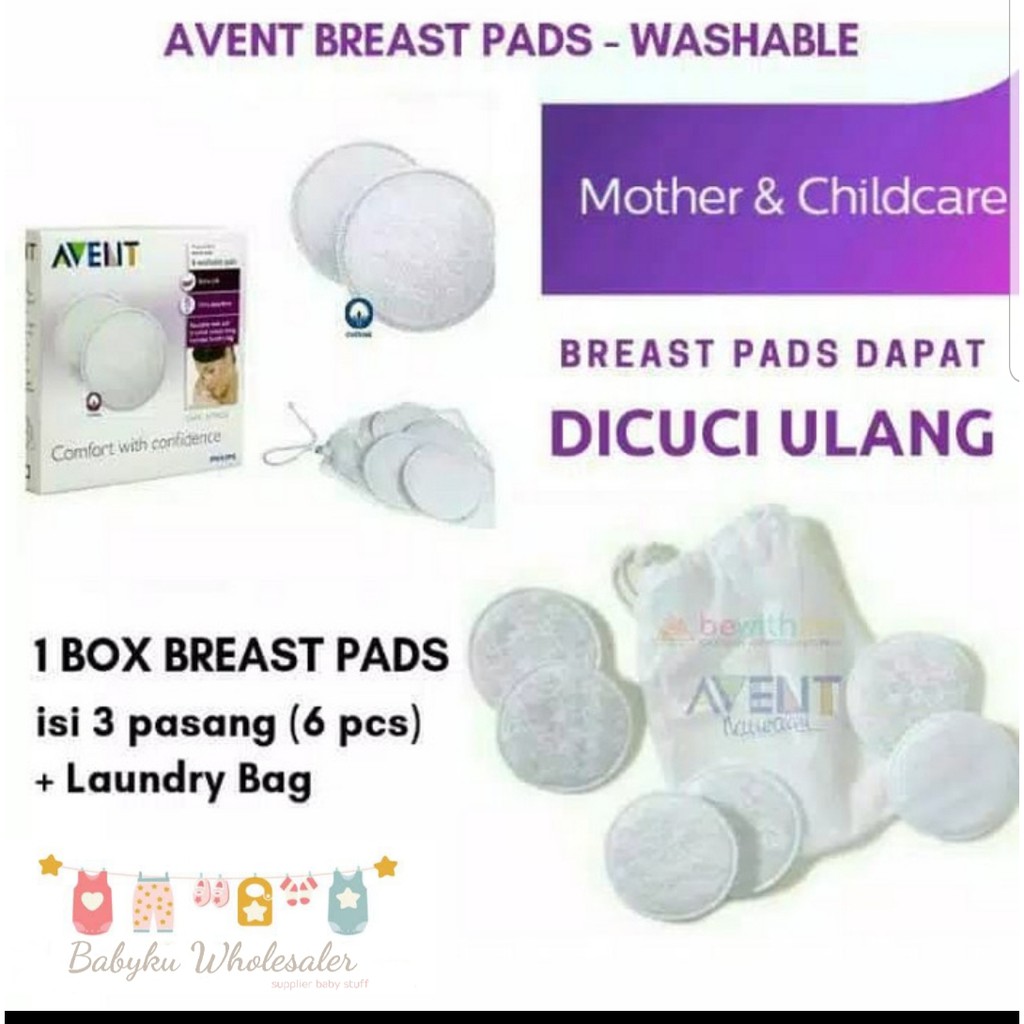 breastpad avent bisa cuci ulang / washable avent breastpad