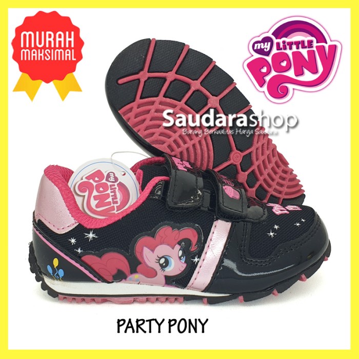 Sepatu Little Pony PARTY PONY Hitam Pink / Sepatu Sekolah Little Pony