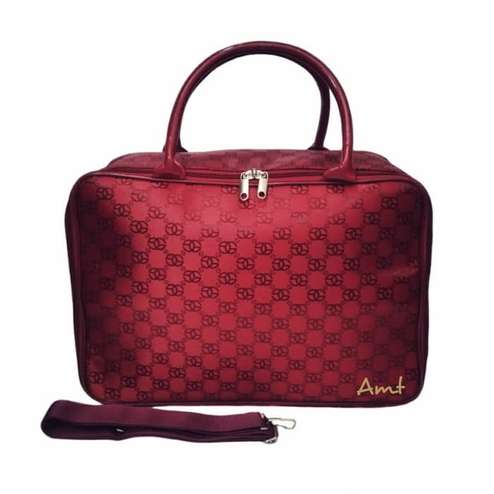 Tas Travel Bag Koper Piknik Besar Tali Panjang Bahan Tebal - Maroon