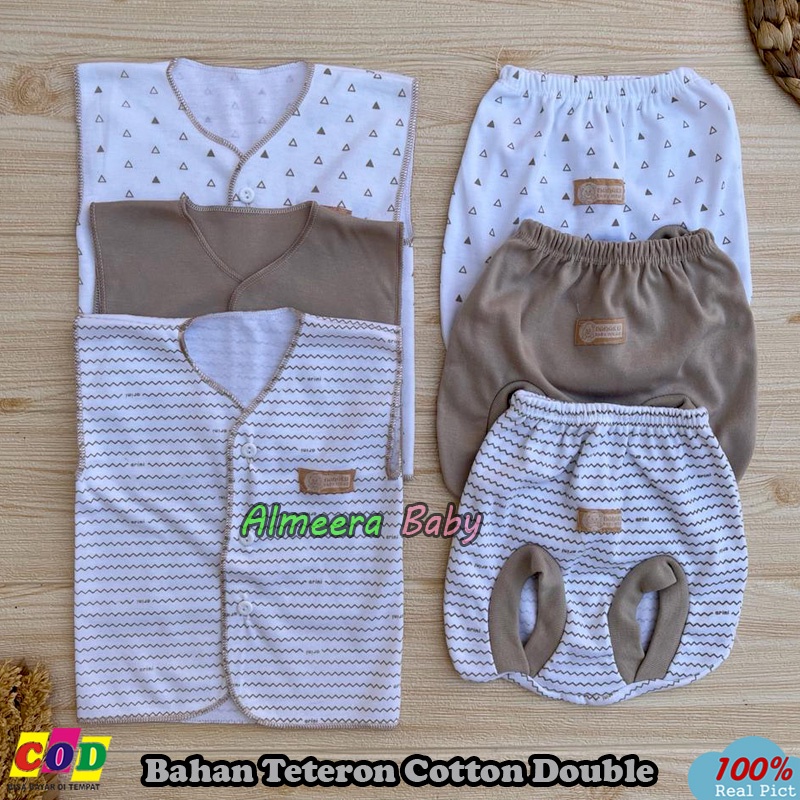 Bahan Katun TC 18 PCS Paket Lahiran Bayi Baru Lahir Serian Cream 0-3 Bulan Almeera Baby and Kids