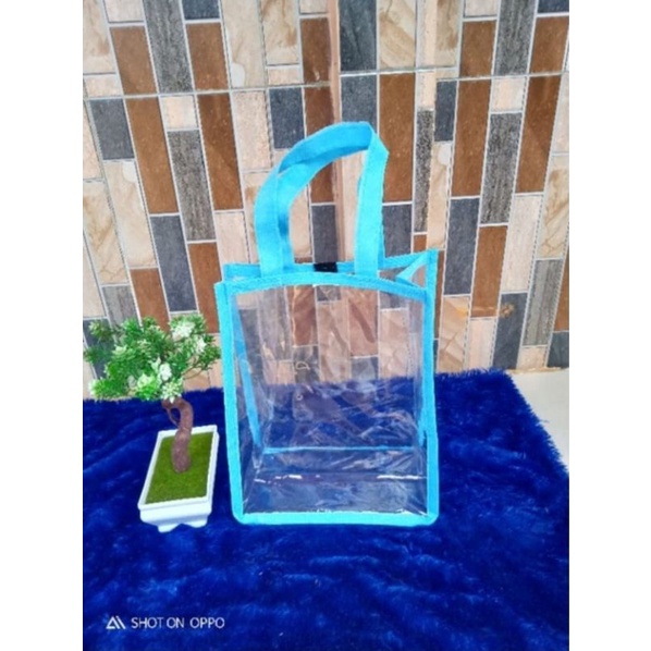 tas mika transparan/tas mika pakai plimpit/tas mika make up/tas mika bayi/tas mika ultah/tas mika se