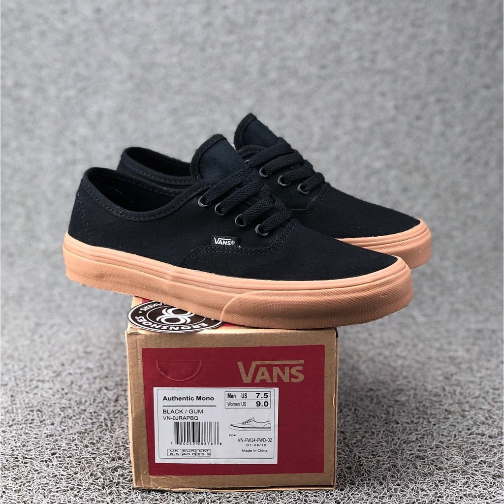 Sepatu vans authentic black gum on sale