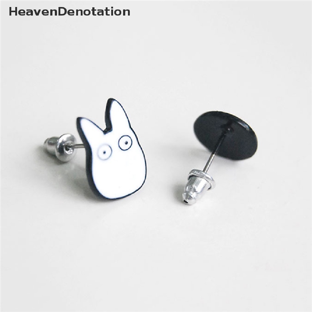 1 Pasang Anting Stud Tindik Desain Kartun Hewan Totoro Untuk Wanita