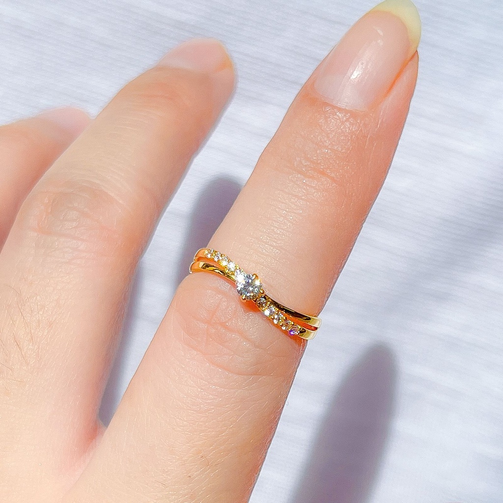 Cincin anak dan dewasa emas asli kadar 700 70 16k solitaire mata sebaris wave 2 baris mewah elegan like diamond ringan 1 satu gram gr g gift ring gold terbaru nomor 10 11 12 13 14 15 16 17