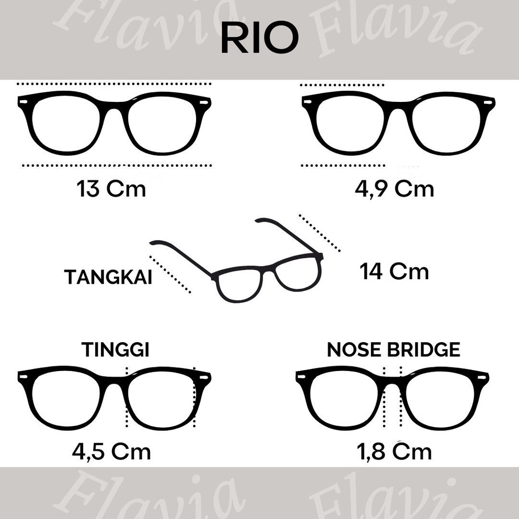 Flavia Eyewear - Kacamata Rio Square Elastic (custom minus, photochromic, blueray, bluechromic dan photobrown)