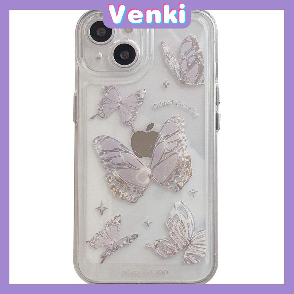 iPhone Case Clear Case Soft Thick TPU Shockproof Super Transparent Protection Camera Plating Button Luxury Butterfly For iPhone 13 Pro Max iPhone 12 Pro Max iPhone 11 iPhone 7 Plus