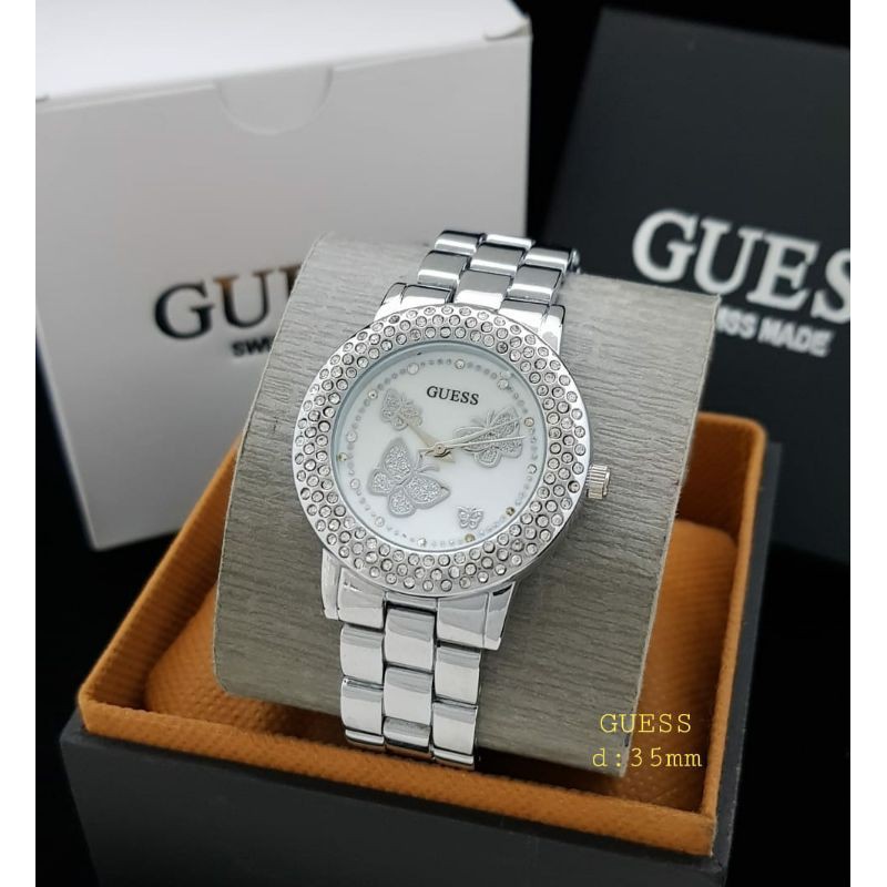 jam tangan rantai cewek tanggal ring permata d:35mm include box