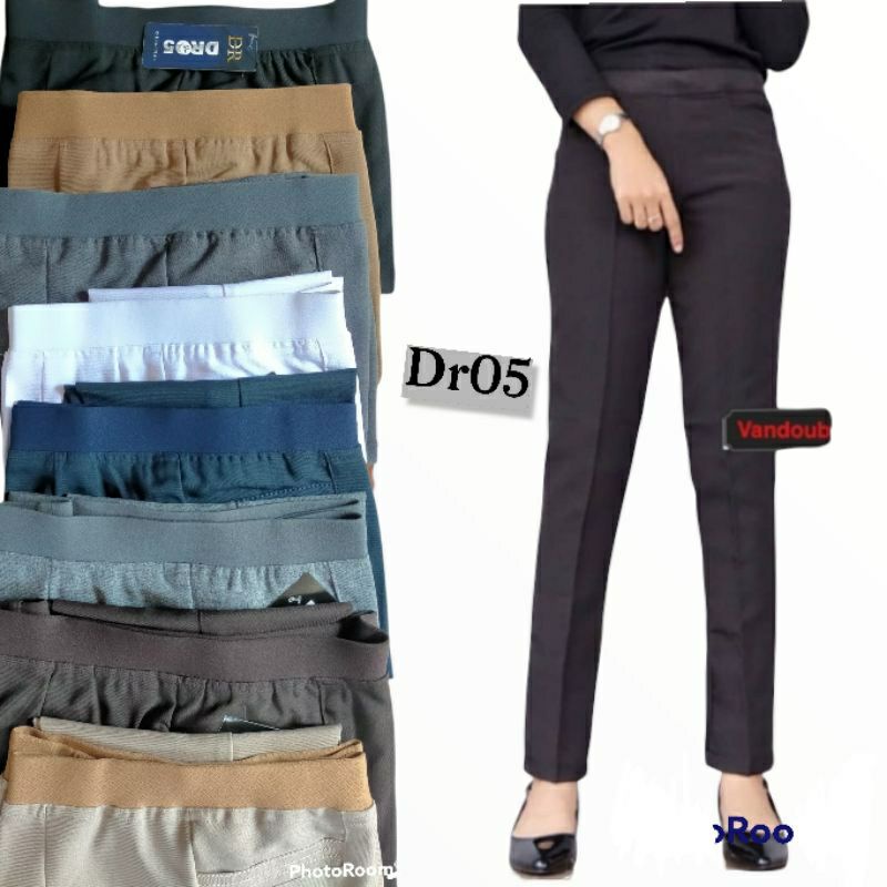 Celana Kerja Wanita Pinggang Karet / Baggy pants Karet Bahan Gracella