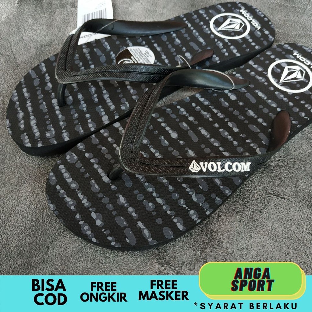 SANDAL JEPIT PRIA VOLCOM / SENDAL COWOK DISTRO KEREN / SANDAL CASUAL CEWEK COWOK SURFING SANTAI