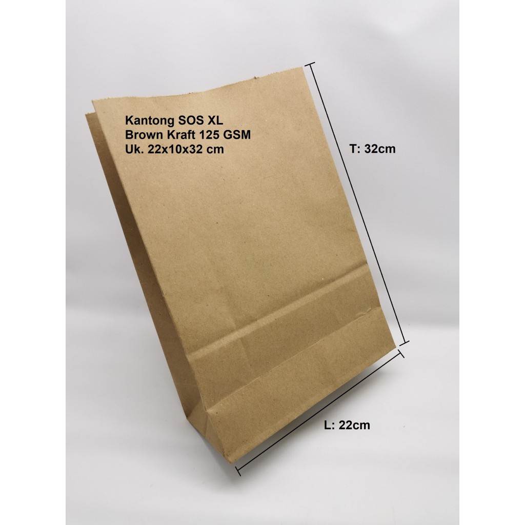 

Kantong Kertas Coklat Makanan 22x10x32 SOS XL Food Packaging Makanan Bungkus Kebab Kantong Souvenir