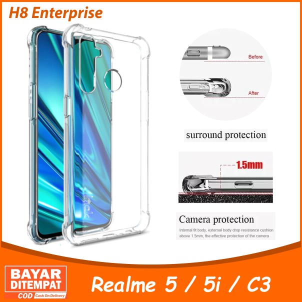 Case Anti Crack Realme 5 5i / C3 Casing Shockproof Dengan Tebal 1.5mm