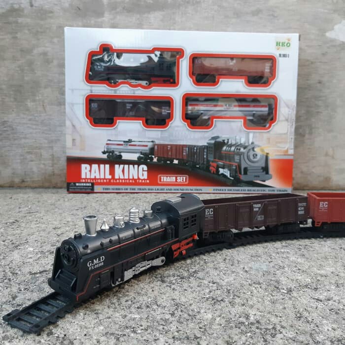  Mainan  Kereta  Rail King Baterai  Train Rel Anak Edukatif 