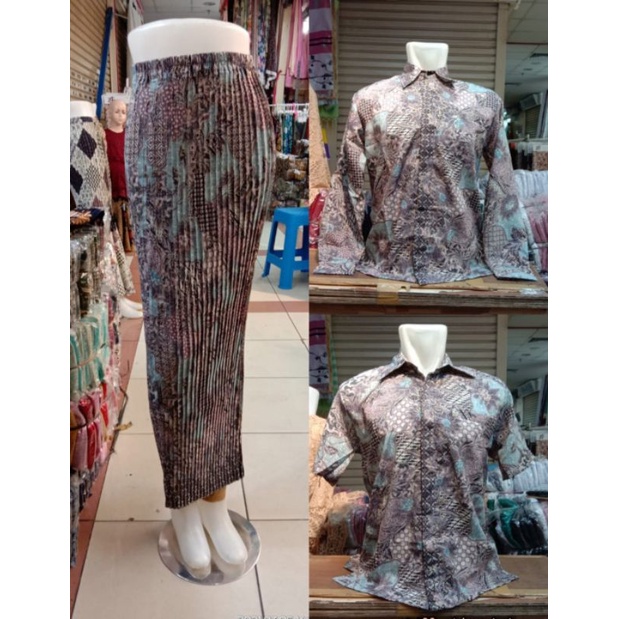 Realpic Kemeja Pria Lengan Pendek +Rok Plisket Original Butik