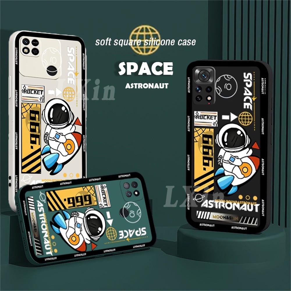 Casing TPU Redmi 10C Note 11 Pro 11S 10 5G 10S 10A 9C 9A 9 Note 9 Note 8 Note 7 Poco M3 Pro X3 Pro X3 NFC Motif Roket Astronot