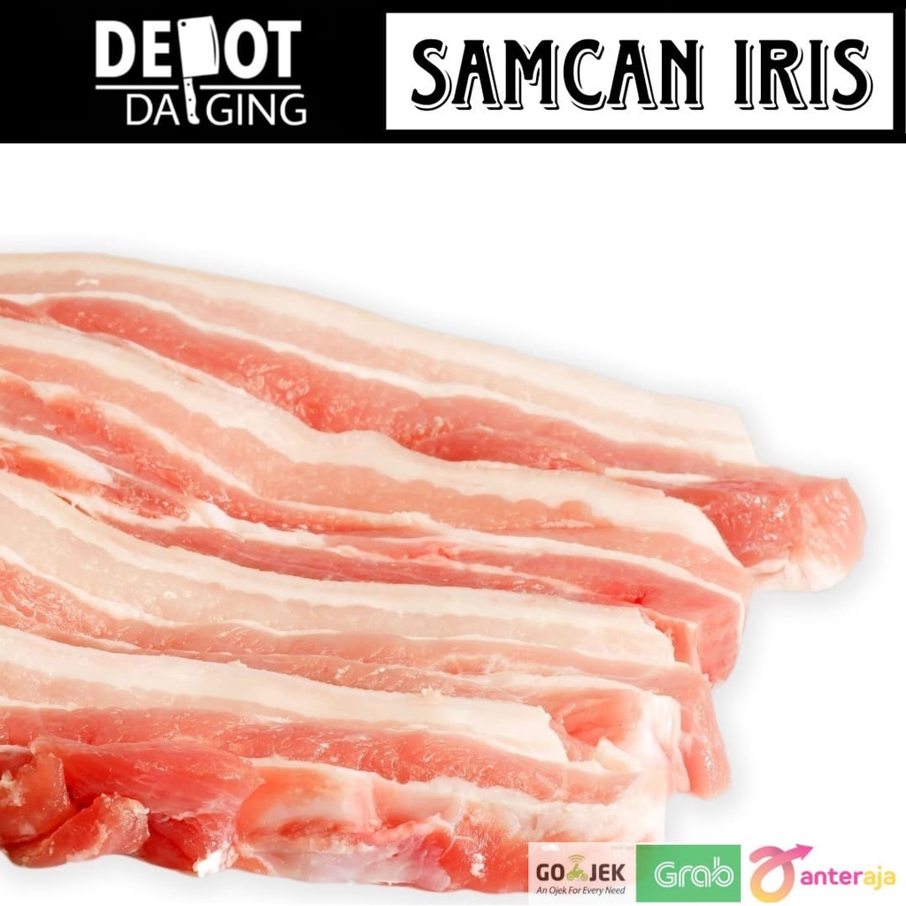 JOM 300gr Babi - SAMCAN Slice SAMGYEOPSAL Samcan iris - Daging Babi Segar