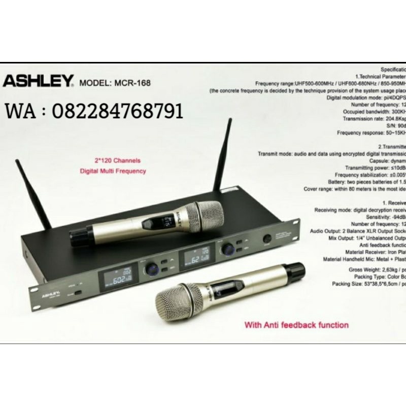 MIC WIRELESS ASHLEY MCR 168 ASHLEY MCR168 ORIGINAL ASHLEY