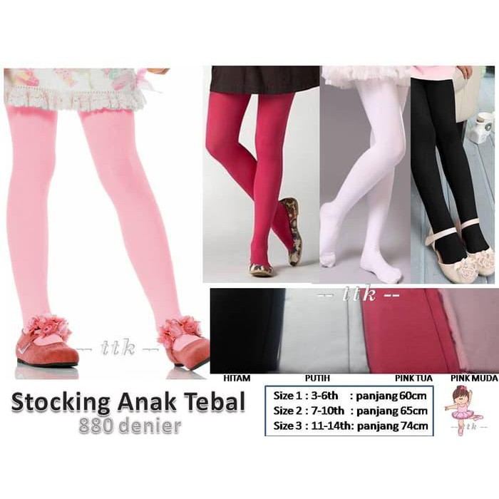 Terpopuler Stocking Anak Tebal / Stocking Anak Zocks / 880D / Ballet - 3-6 Tahun, Putih