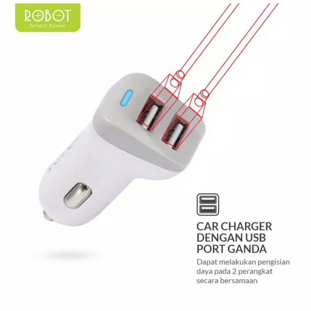 KHANZAACC ROBOT RT C06 Car Charger Dual Output ORIGINAL