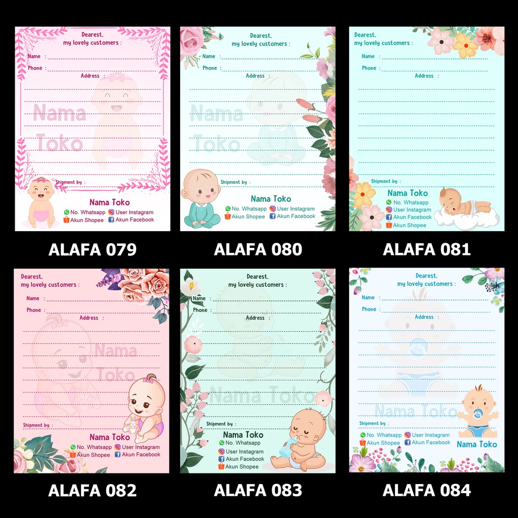

Alafaproject 079-084 Stiker Pengiriman Baby Shop Series - Shipping Stiker - Stiker Label - Shipping Label - Olshop