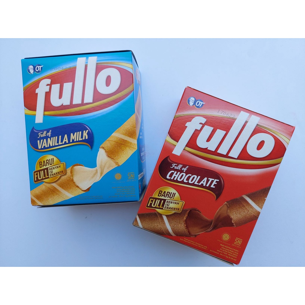 Fullo Wafer Roll Stick Stik 1 Box isi 24pcs / Fullo Vanilla Fullo Coklat / Fullo OT artaboga / Fullo