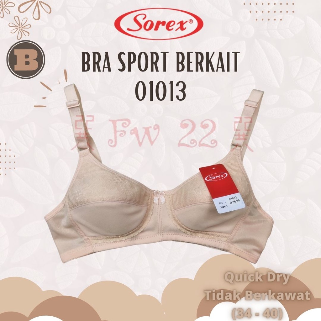 Sport Bra Sorex Tanpa Kawat Busa Tipis 01013 Dengan Kait 2 Untuk Aktivitas Sehari-hari