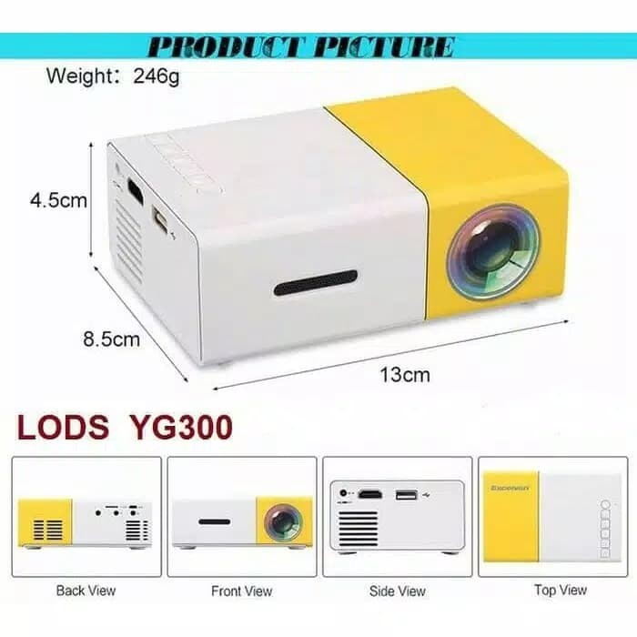 Mini Projector LED | Proyektor | Projektor YG300 | Mini Theater KUNING