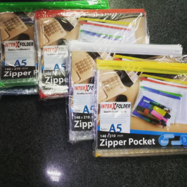 

Zip pocket untuk binder A5