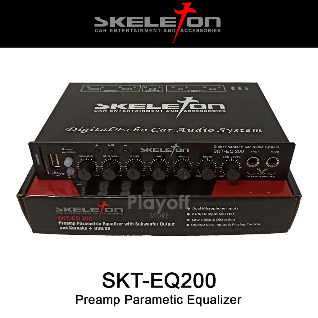 Parametric Equalizer (With USB) Karaoke Mobil Preamp Parametrik Skeleton SKT-EQ200