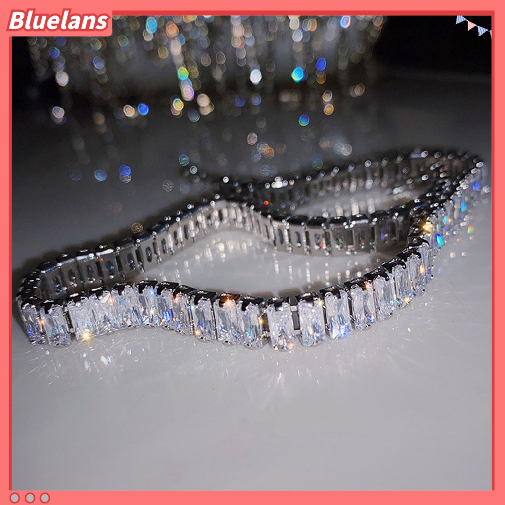 Bluelans Kalung Choker Adjustable Hias Cubic Zirconia Untuk Pernikahan