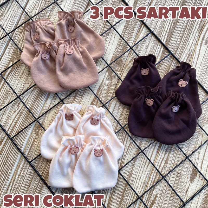 3 PCS Sarung Tangan Bayi Sarung Kaki Bayi Sartaki Bayi DNW BABY