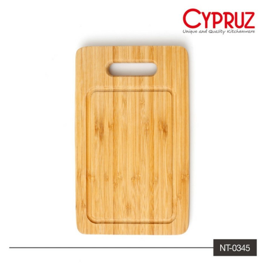 CRYPUZ NT 0345 KH - Talenan Bambu Persegi Rectangular Bamboo Chopping Board