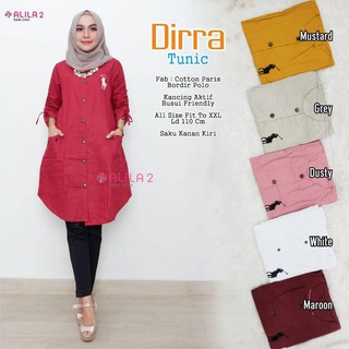  Tunik  Jumbo  XXL Katun Paris Dusty LD 110 Kancing Aktif 