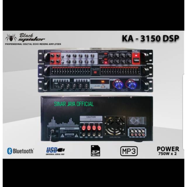 AMPLIFIER BLACKSPIDER KA 3150 DSP KA3150 DSP USB-BLUETOOTH ORIGINAL