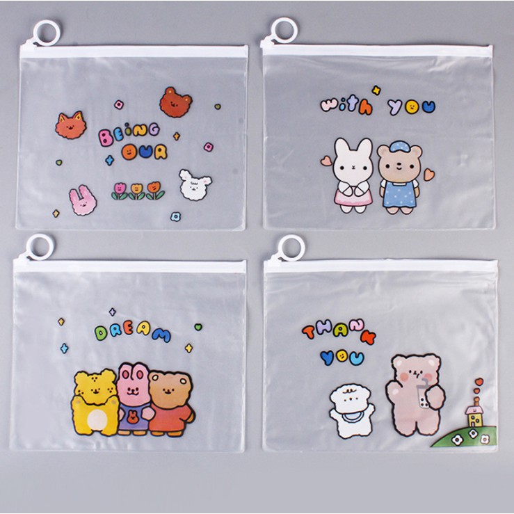 COD KOTAK PENSIL TRANSPARAN MOTIF KAWAI RABBIT LUCU UNIK / KOTAK PULPEN / TEMPAT ALAT TULIS PP105-ACC-107 RANDOM