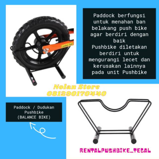 Dudukan Push bike / standar push bike / paddock push bike