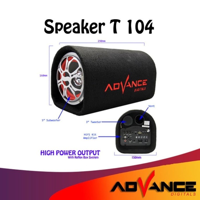 paket Speaker Advance T 104 BT 10 inch (Bluetooth) Model Tabung free mic karaoke promo