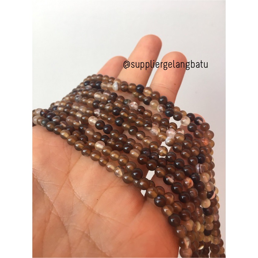 batu 4mm brown carnelian coklat bahan aksesoris manik fashion kekinian grosir supplier kerajinan