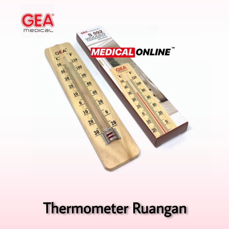 THERMOMETER RUANGAN DINDING GEA MEDICAL S 092 S092 WOODEN KAYU TERMOMETER MEDICALONLINE